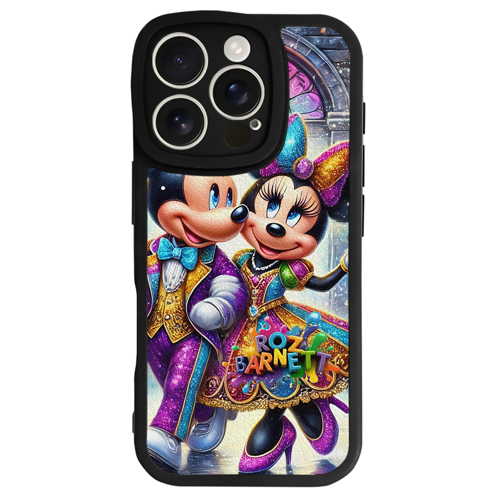 （画像用） ミッキーマウス Mickey Mouse 【iPhone 16シリーズ対応】シリコンスマホケース（レザー調） 材質：シリコン